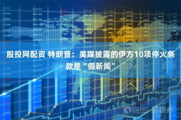 股投网配资 特朗普：美媒披露的伊方10项停火条款是“假新闻”